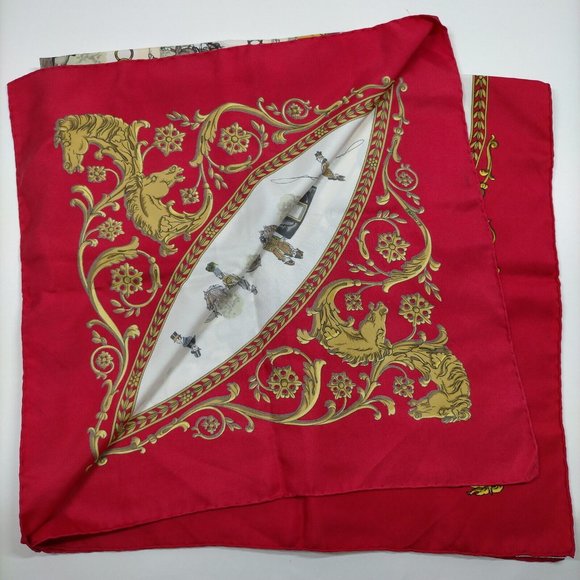 Hermes scarf Carre 90 Reds Silk100% Ledoux - Picture 2 of 11